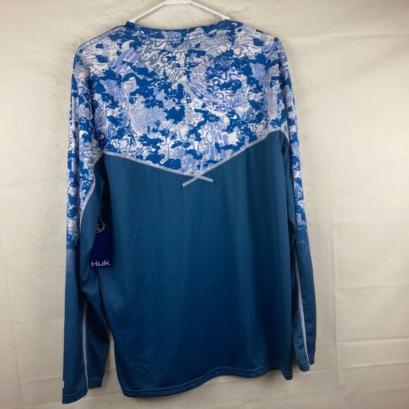 NWT Huk Fishing Men's Shirt Sz L X Tide Change Fade Long Sleeve Sun Protection - Picture 12 of 12